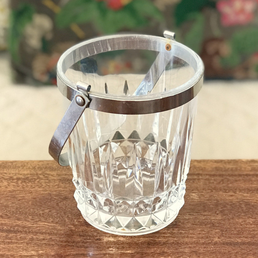 Seau à glace vintage en cristal moulé Cristal d'Arques par Hello Broc brocante en ligne