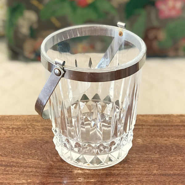 Seau à glace vintage en cristal moulé Cristal d'Arques par Hello Broc brocante en ligne