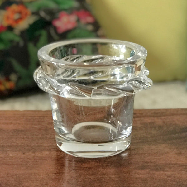 Seau à glace ou glaçons années 60 en cristal de Daum France par Hello Broc brocante en ligne