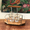 Petit présentoir ou porte verres à liqueur en bois et métal chromé Art Déco par Hello Broc brocante en ligne
