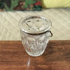 Petit seau à glace vintage en verre moulé paroi en relief et acier chromé par Hello Broc brocante en ligne