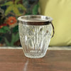Petit seau à glace vintage en verre moulé paroi en relief et acier chromé par Hello Broc brocante en ligne