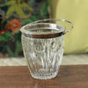 Petit seau à glace vintage en verre moulé paroi en relief et acier chromé par Hello Broc brocante en ligne