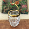 Petit seau vintage à glace ou glaçons en cristal taillé anse et rebord doré par Hello Broc brocante en ligne
