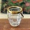 Petit seau vintage à glace ou glaçons en cristal taillé anse et rebord doré par Hello Broc brocante en ligne