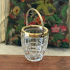 Petit seau vintage à glace ou glaçons en cristal taillé anse et rebord doré par Hello Broc brocante en ligne