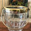 Petit seau vintage à glace ou glaçons en cristal taillé anse et rebord doré par Hello Broc brocante en ligne