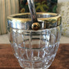 Petit seau vintage à glace ou glaçons en cristal taillé anse et rebord doré par Hello Broc brocante en ligne