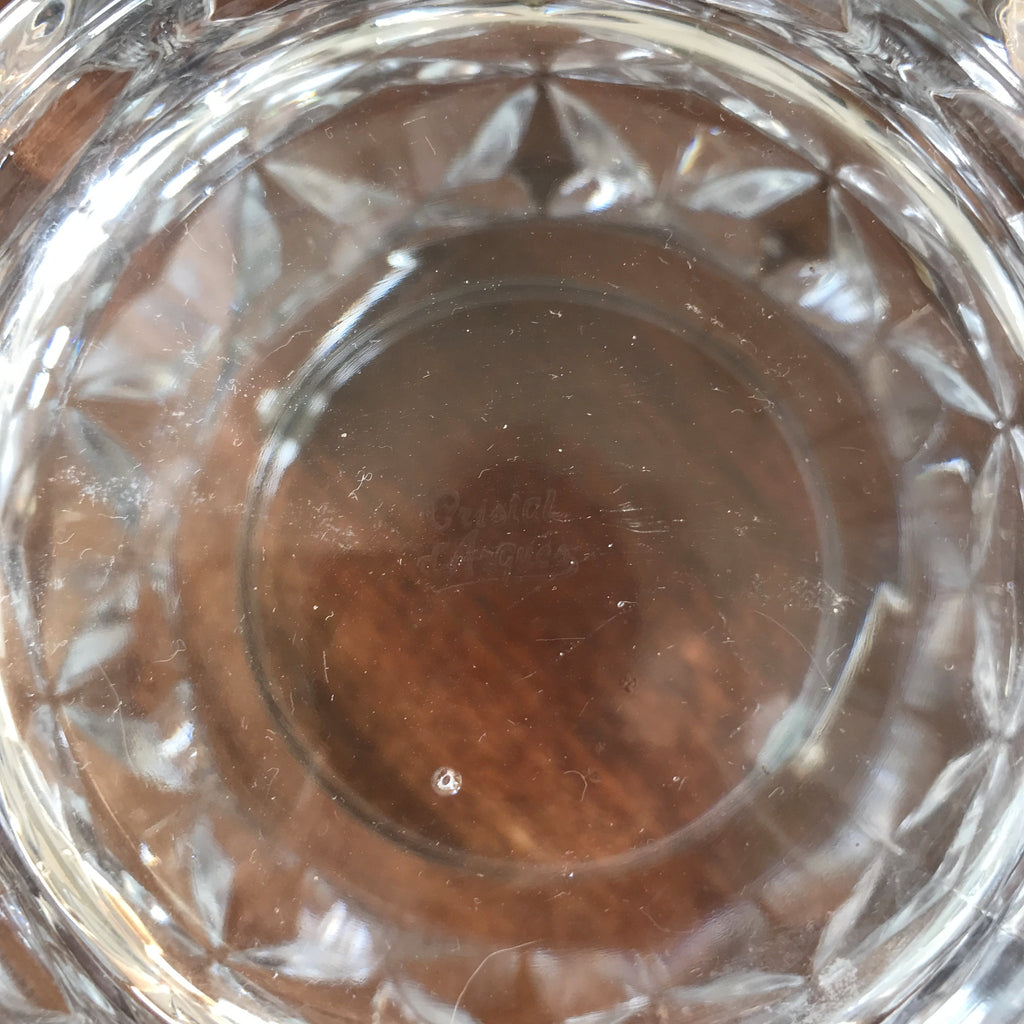 Seau à glace en cristal d'Arques et métal chromé modèle Sully par Hello Broc brocante en ligne