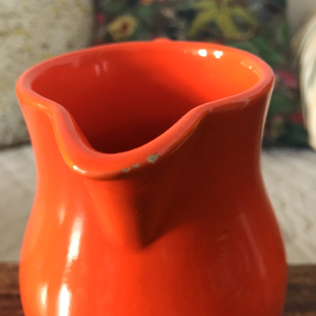 Petite cruche ou grand pot à lait céramique orange Niderviller France par Hello Broc brocante en ligne