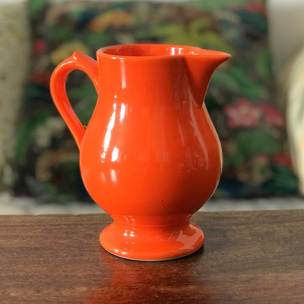 Petite cruche ou grand pot à lait céramique orange Niderviller France par Hello Broc brocante en ligne