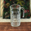 Pichet droit en verre moulé quadrillé contenance 1 litre par Hello Broc brocante en ligne