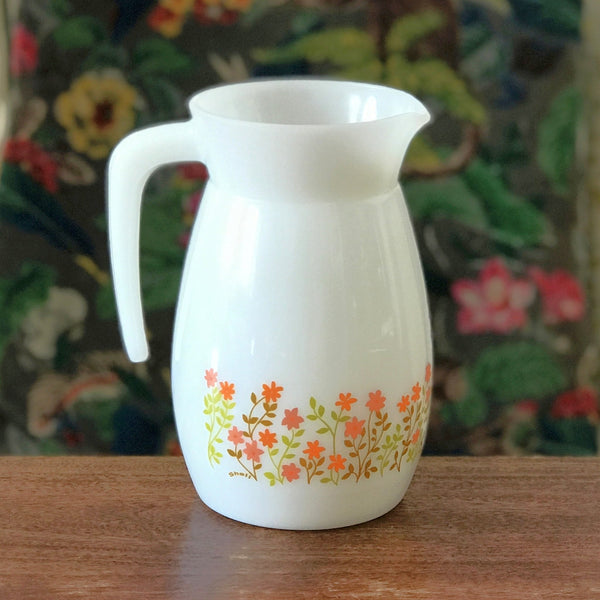 Pichet vintage publicitaire Shell verre opalin blanc 1L par Hello Broc brocante en ligne
