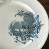 Lot de 6 assiettes plates en faïence de Lunéville K&G décor Rocaille Hérons par Hello Broc brocante en ligne