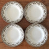 Lot de 4 assiettes creuses anciennes Faïencerie Onnaing Terre de Fer décor Roses - Mousses par Hello Broc brocante en ligne