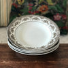 Lot de 4 assiettes creuses Faïencerie Onnaing Terre de Fer décor Roses - Mousses - Hello Broc