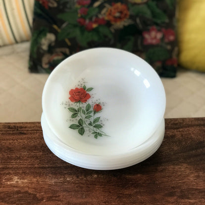 Lot De 6 Assiettes à Dessert Arcopal Vintage – Décor Fleurs Roses, Fabrication Française