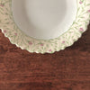 Lot de 5 assiettes creuses ou  à soupe vintage Luminarc verre opalin blanc décor fleurs mauves sur fond jaune pâle par Hello Broc brocante en ligne