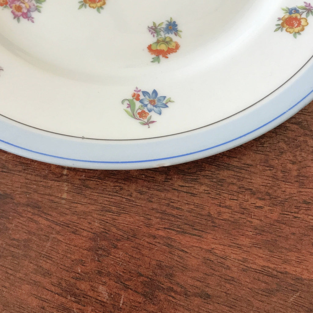 Lot de 6 assiettes porcelaine Limoges France Unique décor fleurs multicolores Circa 1930 par Hello Broc brocante en ligne