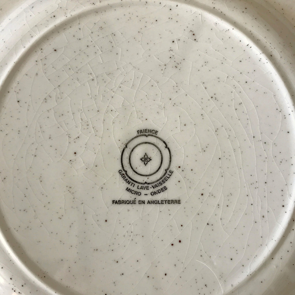 Lot de 4 grandes assiettes en céramique mouchetée anglaise diamètre 25 cm par Hello Broc brocante en ligne