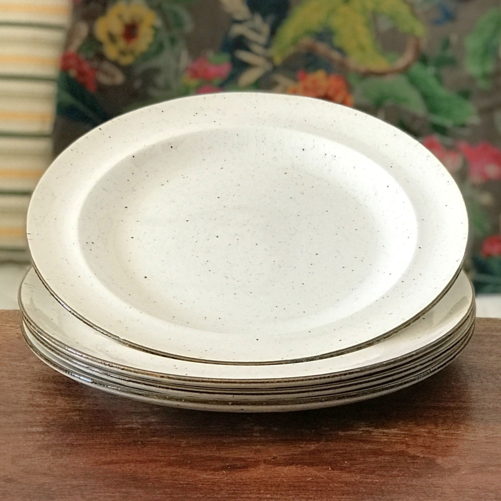 Lot de 4 grandes assiettes en céramique mouchetée anglaise diamètre 25 cm par Hello Broc brocante en ligne