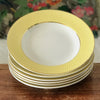 Lot 6 assiettes creuses vintage Moulin des Loups Orchies décor jaune par Hello Broc brocante en ligne