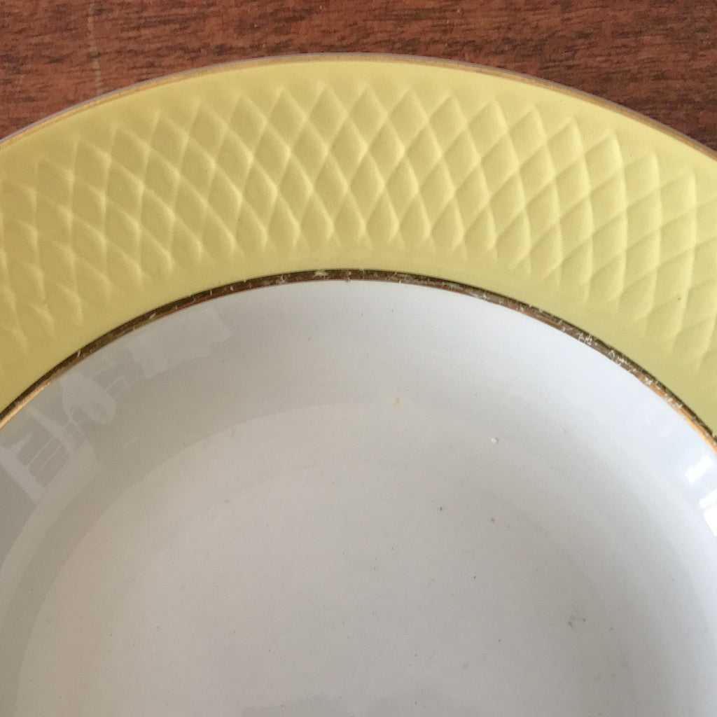 Lot 3 assiettes à soupe Moulin des Loups Orchies décor jaune diamètre 23 cm par Hello Broc brocante en ligne