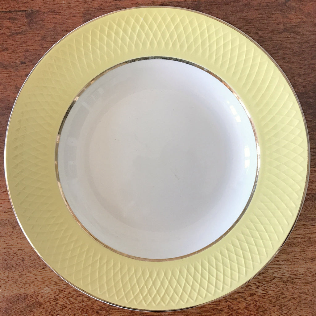 Lot 3 assiettes à soupe Moulin des Loups Orchies décor jaune diamètre 23 cm par Hello Broc brocante en ligne