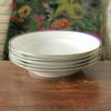 Lot de 5 assiettes creuses en porcelaine blanche de Limoges liserés doré et bleu UML France par Hello Broc brocante en ligne
