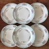 Lot de 6 assiettes plates en porcelaine de Limoges Lanternier décor bleu et fleuri par Hello Broc brocante en ligne