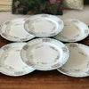 Lot de 6 assiettes plates en porcelaine de Limoges Lanternier décor bleu et fleuri par Hello Broc brocante en ligne