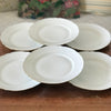 Lot de 6 grandes assiettes plates vintage en porcelaine blanche du Berry France décor fins liserés dorés diamètre de 23,5 cm par Hello Broc brocante en ligne