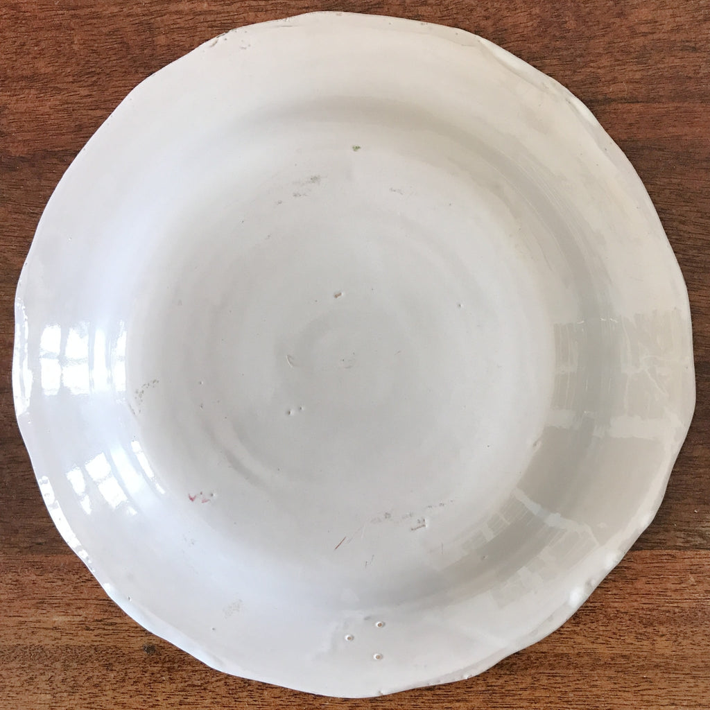 Ensemble coordonné assiette plate et assiette creuse en céramique décor vintage fleurs peint à la main diamètre de 24 cm par Hello Broc brocante en ligne