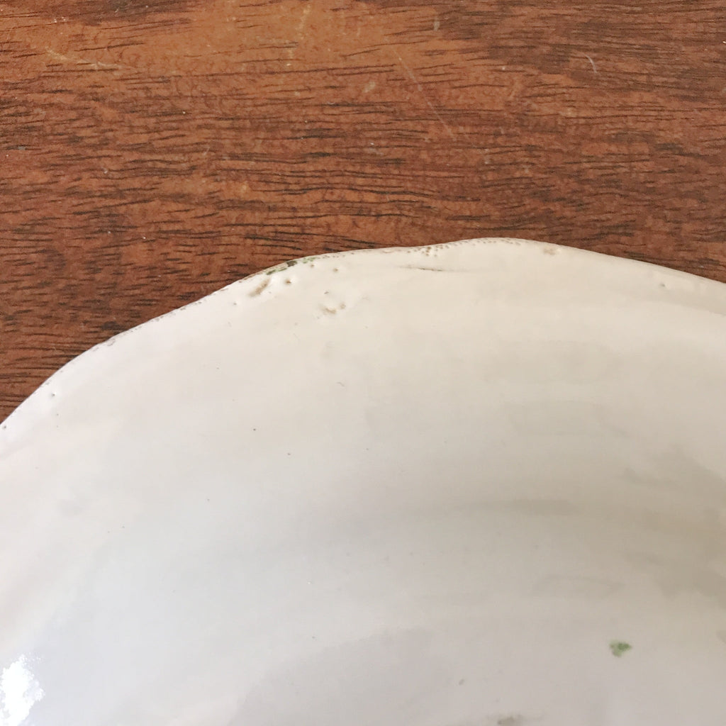 Ensemble coordonné assiette plate et assiette creuse en céramique décor vintage fleurs peint à la main diamètre de 24 cm par Hello Broc brocante en ligne