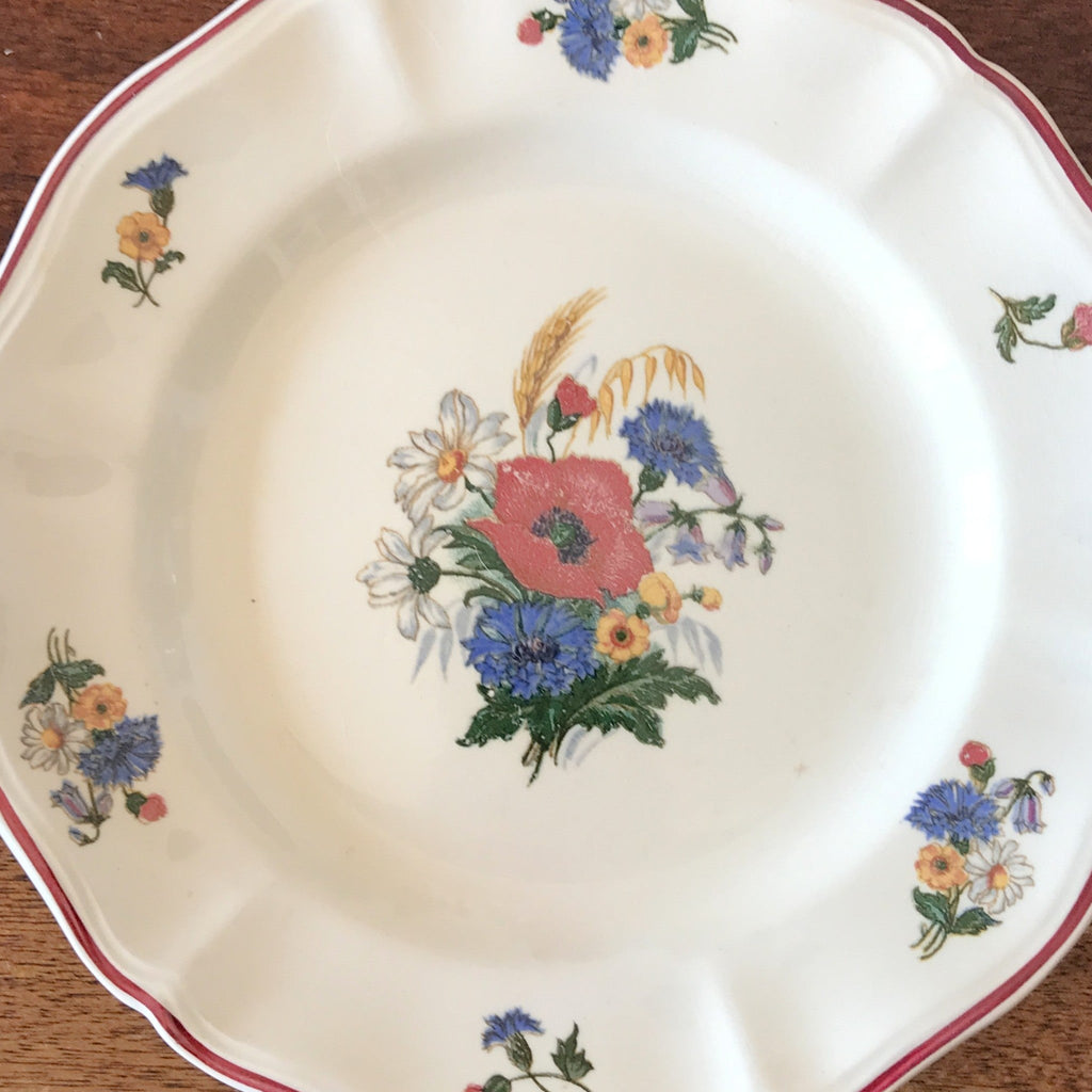 Assiette à dessert ou à fromage vintage décor Agreste de Sarreguemines diamètre de 20 cm par Hello Broc brocante en ligne