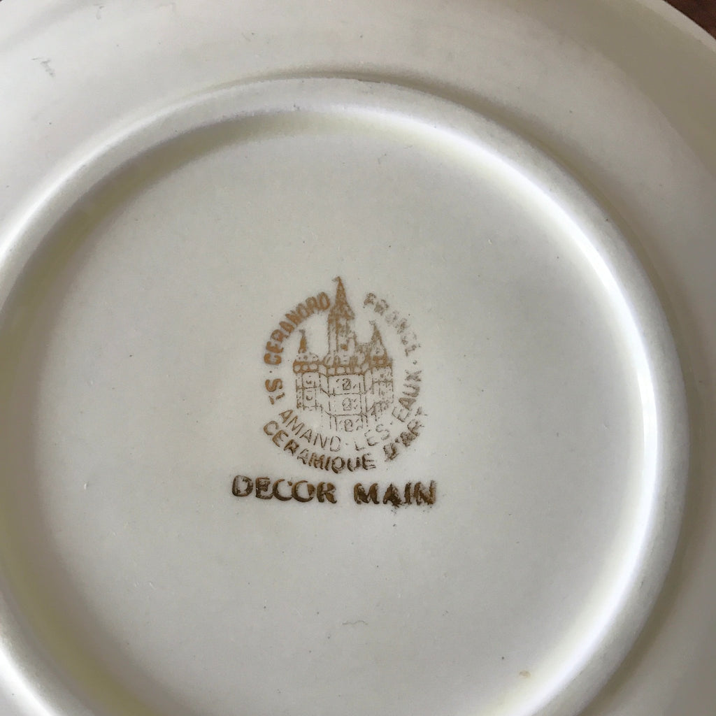 Ensemble de 6 assiettes à dessert en céramique de Céranord France décor bouquet fleurs par Hello Broc brocante en ligne