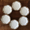 Lot de 6 assiettes à dessert en porcelaine de Limoges bordure jaune et fleurs multicolores par Hello Broc brocante en ligne