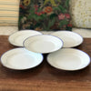 Lot de 5 assiettes à dessert en porcelaine blanche liserés doré et bleu UML France diamètre de 20,5 cm par Hello Broc brocante en ligne