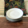 Lot de 5 assiettes à dessert en porcelaine blanche liserés doré et bleu UML France diamètre de 20,5 cm par Hello Broc brocante en ligne