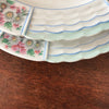 Lot de 5 assiettes à entremets ou à fromage en porcelaine de Limoges Lanternier décor bleu et fleuri diamètre de 22,5 cm par Hello Broc brocante en ligne