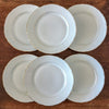 Lot de 6 assiettes à dessert blanches avec liserés dorés en porcelaine du Berry diamètre de 18 cm par Hello Broc brocante en ligne 