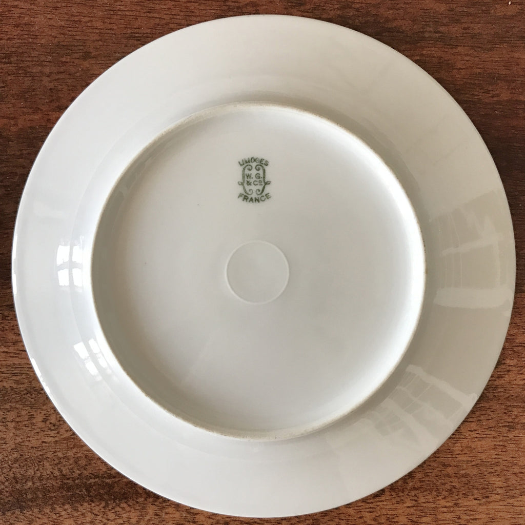 Lot de 8 assiettes à dessert anciennes en porcelaine de Limoges W.G. & Co décor japonisant par Hello Broc brocante en ligne