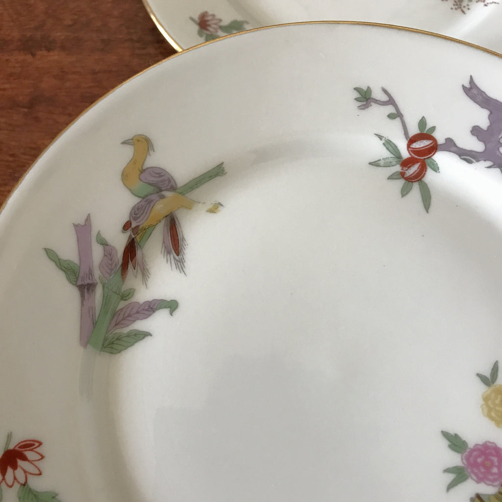 Lot de 8 assiettes à dessert anciennes en porcelaine de Limoges W.G. & Co décor japonisant par Hello Broc brocante en ligne