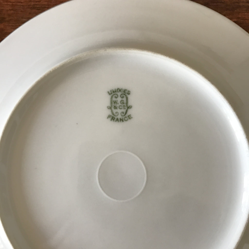 Lot de 8 assiettes à dessert anciennes en porcelaine de Limoges W.G. & Co décor japonisant par Hello Broc brocante en ligne