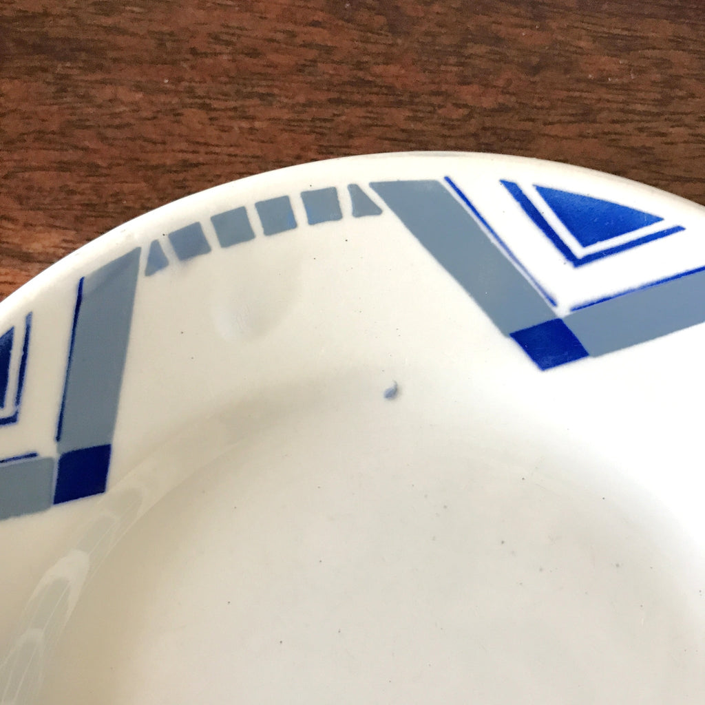 Lot de 6 assiettes à dessert Art Déco décor Pax par Moulin des Loups et Hamage Orchies France diamètre de 19 cm par Hello Broc brocante en ligne