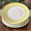 Lot de 6 petits assiettes à dessert vintage Moulin des Loups Orchies décor jaune diamètre 19 cm par Hello Broc brocante en ligne