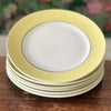Lot de 6 petits assiettes à dessert vintage Moulin des Loups Orchies décor jaune diamètre 19 cm par Hello Broc brocante en ligne