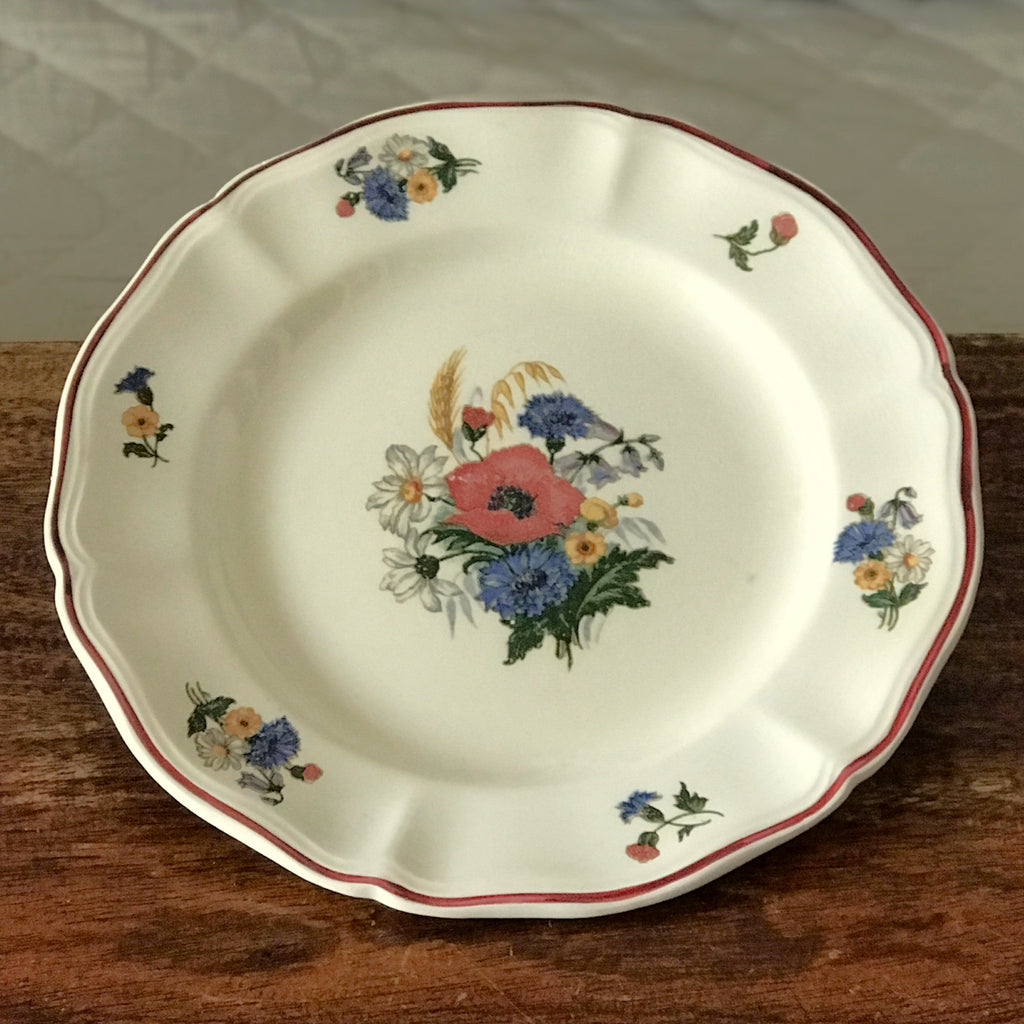 Assiette à dessert ou à fromage vintage décor Agreste de Sarreguemines diamètre de 20 cm par Hello Broc brocante en ligne