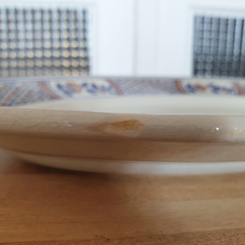 Plat ovale ancien en faïence de Lunéville décor Rouennais par Hello Broc brocante en ligne