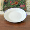 Plat de service rond et plat en porcelaine blanche liserés doré et bleu UML France diamètre de 28 cm par Hello Broc brocante en ligne
